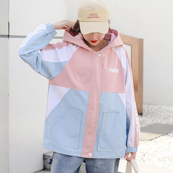 women's jackets contrast color hooded cargo woman jacket windbreaker autumn loose zipper bomber plus size basic coat ladies outerwear, Black;brown
women's jackets contrast color hooded cargo woman jacket windbreaker autumn loose zipper bomber plus size basic coat ladies outerwear, Black;brown
