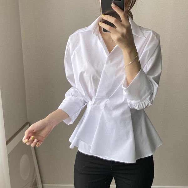 spring autumn basic white ol women blouses elegant loose bottoming solid lapel woman clothes
spring autumn basic white ol women blouses elegant loose bottoming solid lapel woman clothes