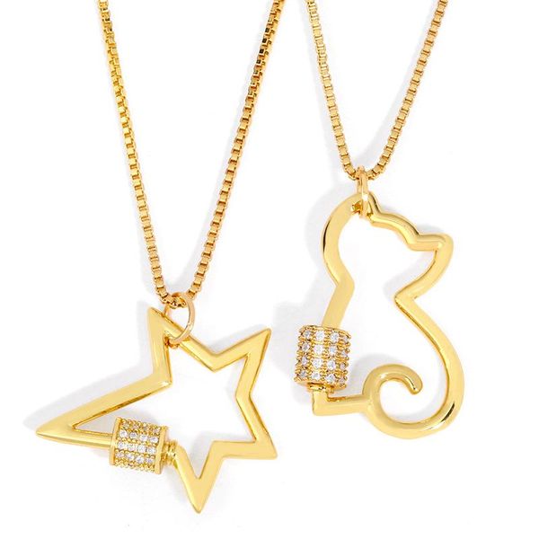 pendant necklaces gold filled cat padlock for women cz crystal clasps lock carabiner star necklace connector diy jewelry making nkeq97, Silver
pendant necklaces gold filled cat padlock for women cz crystal clasps lock carabiner star necklace connector diy jewelry making nkeq97, Silver