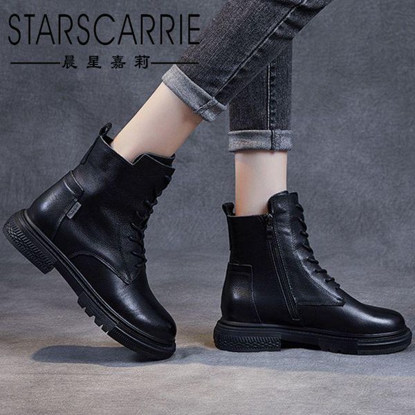 boots 2021 autumn women's shoes riding british style leather thick-soled single versatile motorcycle short, Black
boots 2021 autumn women's shoes riding british style leather thick-soled single versatile motorcycle short, Black