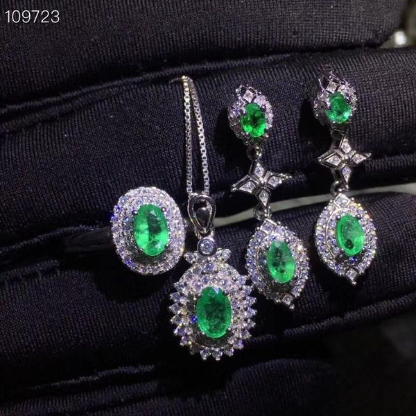 bracelet, earrings & necklace natural green emerald ring pendant gemstone jewelry set s925 silver retro luxurious cross women party, Black
bracelet, earrings & necklace natural green emerald ring pendant gemstone jewelry set s925 silver retro luxurious cross women party, Black