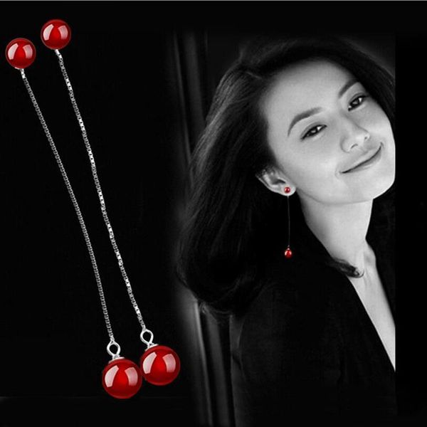 sterling silver earrings black and red balls long tassel chain ear line stud brincos for women s-e58, Golden;silver
sterling silver earrings black and red balls long tassel chain ear line stud brincos for women s-e58, Golden;silver