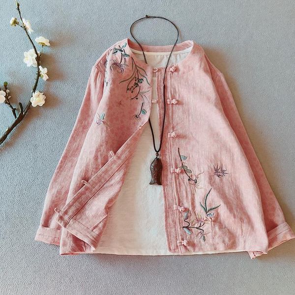 women's blouses & shirts women blouse 2021 autumn spring embroidered cotton linen cardigan thin coat long sleeve fashion, White
women's blouses & shirts women blouse 2021 autumn spring embroidered cotton linen cardigan thin coat long sleeve fashion, White