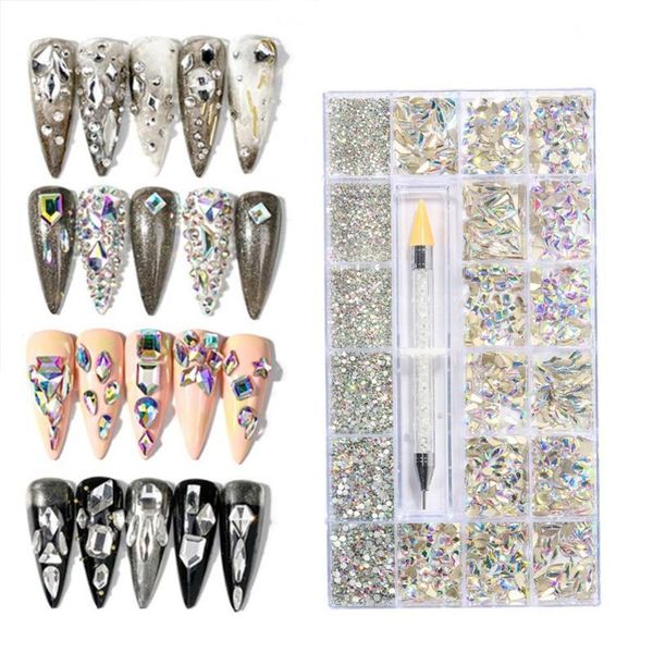 nail art decorations 21 grid boxed drill flat glass shaped diy 3d charm crystals decoration accessories set, Silver;gold
nail art decorations 21 grid boxed drill flat glass shaped diy 3d charm crystals decoration accessories set, Silver;gold