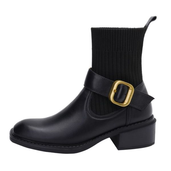 womens ankle boots shoes mid heel buckle sock short boots fashion winter autumn daily female footwear size 34-39, Black
womens ankle boots shoes mid heel buckle sock short boots fashion winter autumn daily female footwear size 34-39, Black