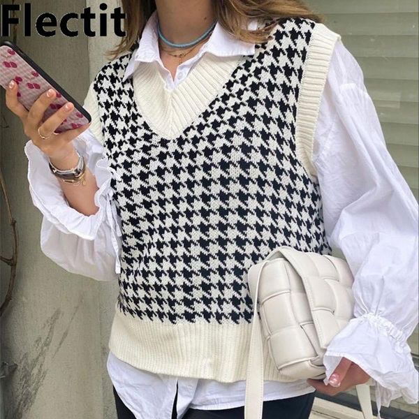 women's vests flectit houndstooth sweater vest sleeveless v-neck dogtooth knitted cozy casual outfit *, Black;white
women's vests flectit houndstooth sweater vest sleeveless v-neck dogtooth knitted cozy casual outfit *, Black;white
