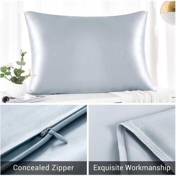 pillow case both sides natural pure mulberry silk pillowcase for hair and skin, 600 thread count 50x75cm-silver gray
pillow case both sides natural pure mulberry silk pillowcase for hair and skin, 600 thread count 50x75cm-silver gray