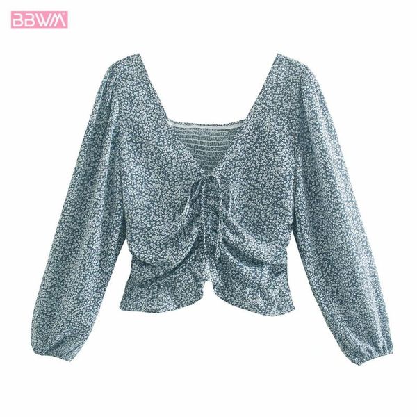 chic drawstring pleated v-neck long sleeves women t-shirt vintage slim short puff female women's, White
chic drawstring pleated v-neck long sleeves women t-shirt vintage slim short puff female women's, White