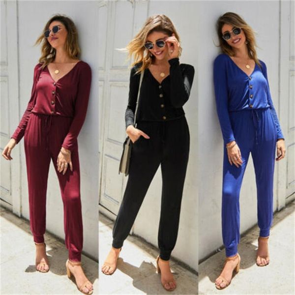 women's jumpsuits & rompers womens clubwear playsuit casual v-neck long sleeve loose party jumpsuit trousers pants, Black;white
women's jumpsuits & rompers womens clubwear playsuit casual v-neck long sleeve loose party jumpsuit trousers pants, Black;white
