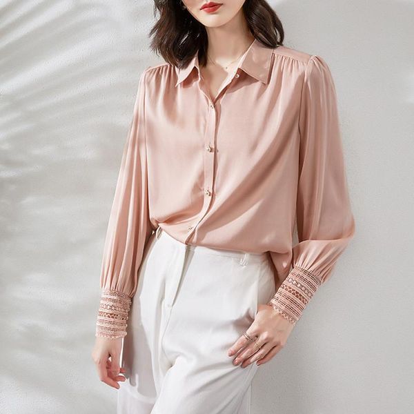 women's blouses & shirts hodisytian 2021 women blouse 100% mulberry silk retro ruffles elegant turn-down collar long sleeve blusas fem, White
women's blouses & shirts hodisytian 2021 women blouse 100% mulberry silk retro ruffles elegant turn-down collar long sleeve blusas fem, White