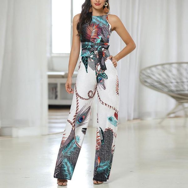 spaghetti strap peacock print summer women romper printed long overalls wide leg pants rompers, Black;white
spaghetti strap peacock print summer women romper printed long overalls wide leg pants rompers, Black;white
