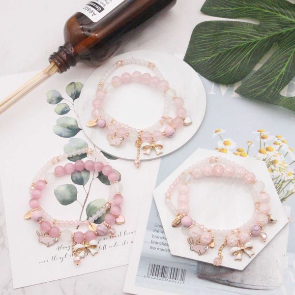 korean bead bracelet simple small fresh friend student natural stone pink rabbit multi-layer, Golden;silver
korean bead bracelet simple small fresh friend student natural stone pink rabbit multi-layer, Golden;silver