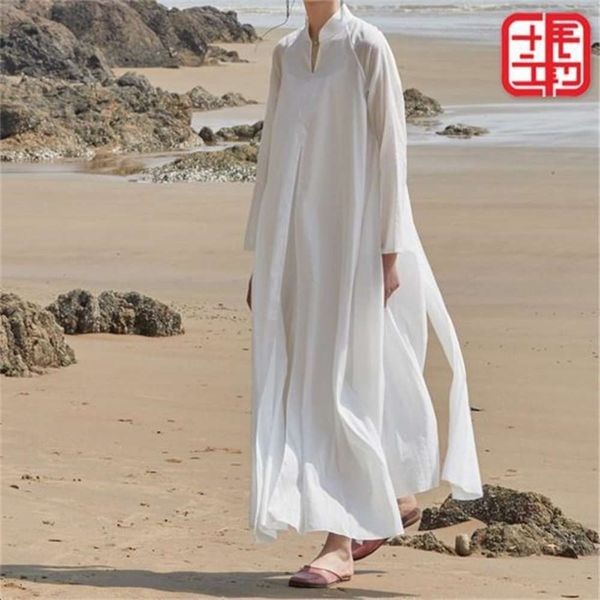 classic elegant fairy girl white yoga loose cotton long sleeve zen robe dance rhyme meditation dress, Gray
classic elegant fairy girl white yoga loose cotton long sleeve zen robe dance rhyme meditation dress, Gray