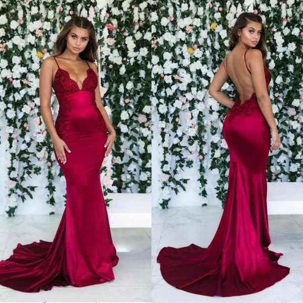 spaghetti straps mermaid bridesmaid dresses 2021 burgundy lace backless maid of honor gown sweep train wedding guest party dress al6385, White;pink
spaghetti straps mermaid bridesmaid dresses 2021 burgundy lace backless maid of honor gown sweep train wedding guest party dress al6385, White;pink