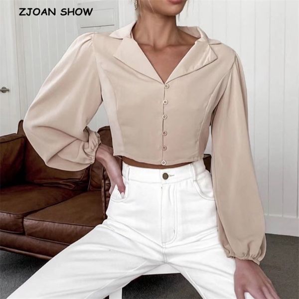 retro notched collar high waist short shirt french apricot single-breasted button long sleeve women blouse vintage 210429, White
retro notched collar high waist short shirt french apricot single-breasted button long sleeve women blouse vintage 210429, White