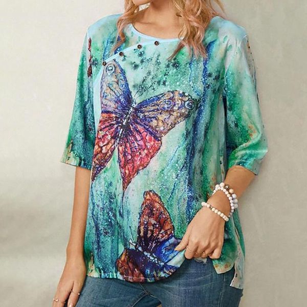 women's t-shirt fashion butterfly flower printed ladies summer clothes vogue o neck #g, White
women's t-shirt fashion butterfly flower printed ladies summer clothes vogue o neck #g, White
