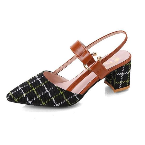 dress shoes 202 casual shallow mouth applique ladies summer shoe buckle lace female high heels pointed toe plaid, Black
dress shoes 202 casual shallow mouth applique ladies summer shoe buckle lace female high heels pointed toe plaid, Black