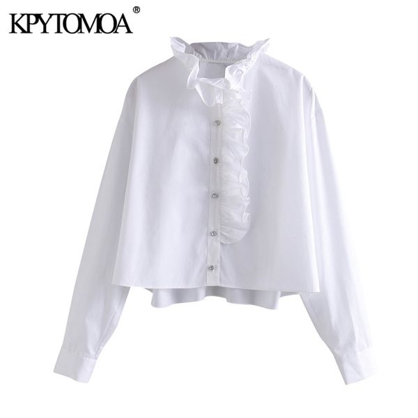 vintage sweet jewelled buttons ruffles blouses women fashion high collar long sleeve female shirts blusas chic 210317, White
vintage sweet jewelled buttons ruffles blouses women fashion high collar long sleeve female shirts blusas chic 210317, White