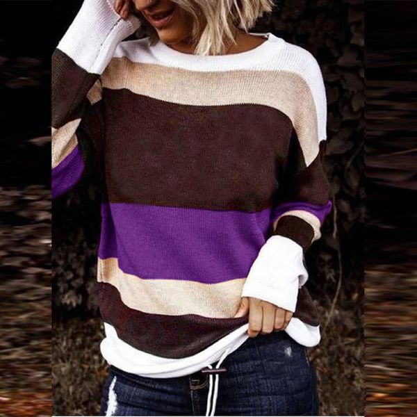 women's sweaters autumn winter women jumpers knitted clothes fashion patchwork striped ontrast stitching knit sweater female loose pul, White;black
women's sweaters autumn winter women jumpers knitted clothes fashion patchwork striped ontrast stitching knit sweater female loose pul, White;black