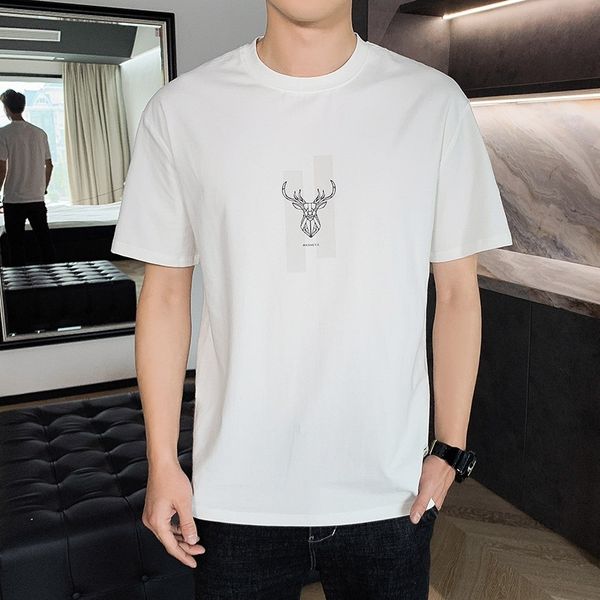 new summer short t-shirt men's fashion round neck 2021 t-shirt loose half sleeve xinjiang cotton upper garment, White;black
new summer short t-shirt men's fashion round neck 2021 t-shirt loose half sleeve xinjiang cotton upper garment, White;black