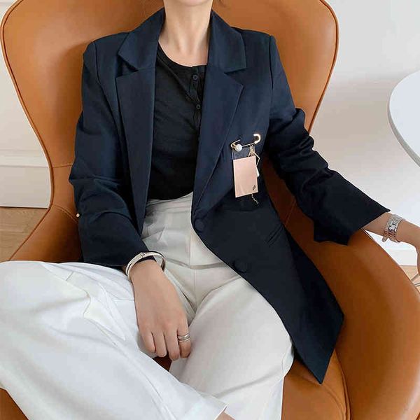 blazers vintage black blazer gold pin fashion sleeve jacket female clothes, White;black
blazers vintage black blazer gold pin fashion sleeve jacket female clothes, White;black