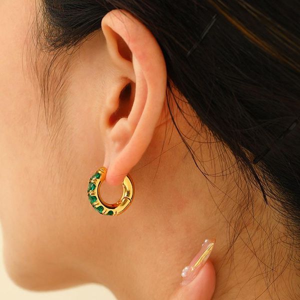 hoop & huggie french vintage senior luxury round earrings minimalist geometric green gems ear clip for women elegant fashion jewelry, Golden;silver
hoop & huggie french vintage senior luxury round earrings minimalist geometric green gems ear clip for women elegant fashion jewelry, Golden;silver