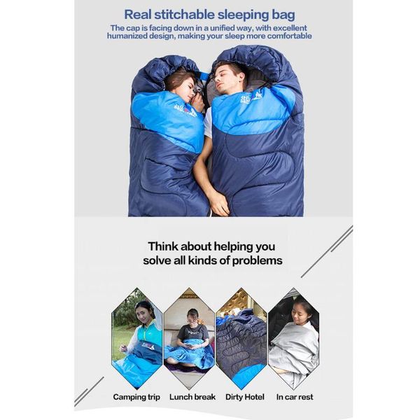 sleeping bags all season splicable bag outdoor portable waterproof cotton heat retain bag, blue, 1.1kg
sleeping bags all season splicable bag outdoor portable waterproof cotton heat retain bag, blue, 1.1kg
