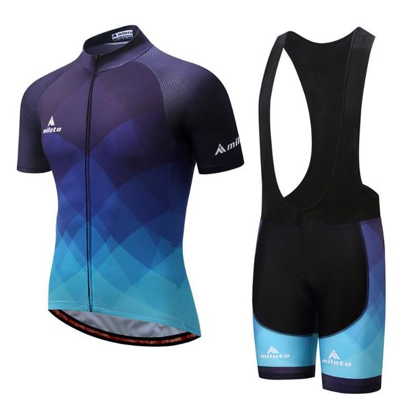 racing sets miloto men's short sleeve cycling jersey with bib shorts spandex white black purple plaid checkered gradient bike clothing, Black;blue
racing sets miloto men's short sleeve cycling jersey with bib shorts spandex white black purple plaid checkered gradient bike clothing, Black;blue