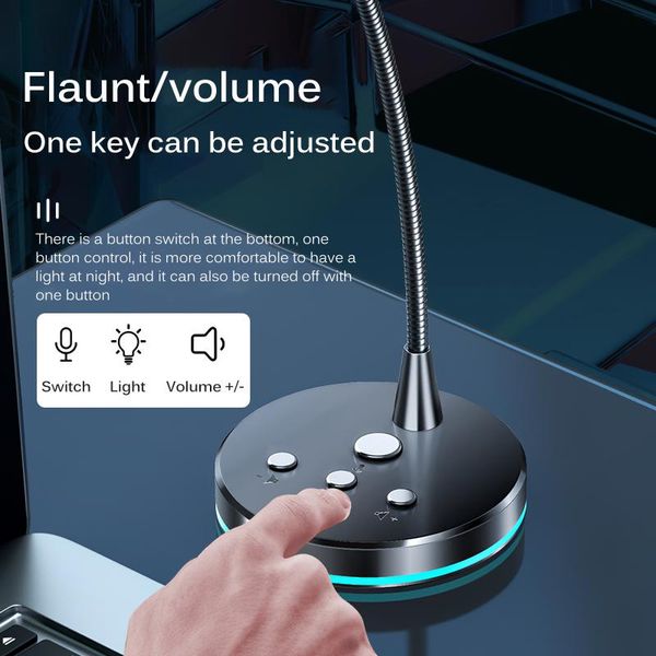deskmicrophone with four buttons usb omnidirectional gooseneck mike colorful light sound pick-up performance microphones
deskmicrophone with four buttons usb omnidirectional gooseneck mike colorful light sound pick-up performance microphones