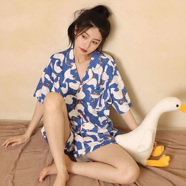 summer pyjamas set 2 womens sleepwears pieces white goose cartoon graphic pajamas suits blue cute pijamas short sleeve loungewear, Black;red
summer pyjamas set 2 womens sleepwears pieces white goose cartoon graphic pajamas suits blue cute pijamas short sleeve loungewear, Black;red