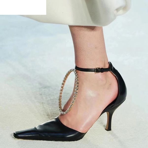 sandals pointed toe high heel pumps women real leather shallow mouth crystal ring decor ankle strap runway party shoes 2021 9, Black
sandals pointed toe high heel pumps women real leather shallow mouth crystal ring decor ankle strap runway party shoes 2021 9, Black