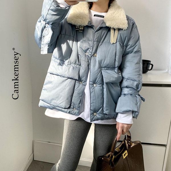 women's down & parkas women winter coats fashion big pockets warm lambswool collar thicken cotton padded jackets, Black
women's down & parkas women winter coats fashion big pockets warm lambswool collar thicken cotton padded jackets, Black