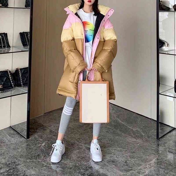 nancy xiaojing's same color blocking design medium and long down jacket women's fashion casual coat, Black
nancy xiaojing's same color blocking design medium and long down jacket women's fashion casual coat, Black