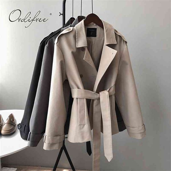 autumn women trench coat with belt chic female windbreaker double breasted casual outwear coats 210513, Tan;black
autumn women trench coat with belt chic female windbreaker double breasted casual outwear coats 210513, Tan;black