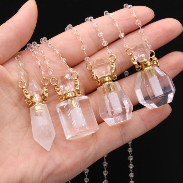 pendant necklaces natural clear quartzs perfume bottle necklace crystal beads link chain chokers for women vial jewelry gifts, Silver
pendant necklaces natural clear quartzs perfume bottle necklace crystal beads link chain chokers for women vial jewelry gifts, Silver