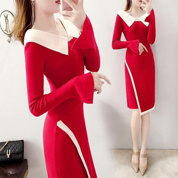casual dresses red knitted dress women contrast ladies korean style sweater patchwork vestido de mulher women's, Black;gray
casual dresses red knitted dress women contrast ladies korean style sweater patchwork vestido de mulher women's, Black;gray