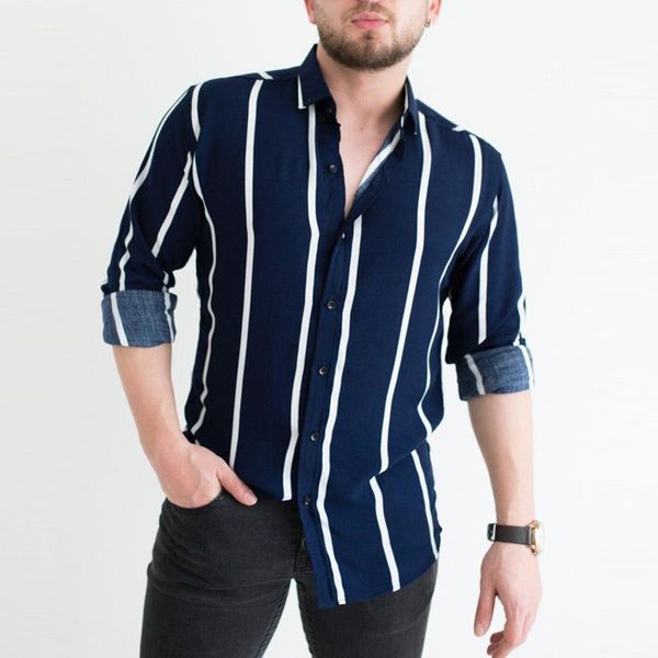 men's casual shirts striped shirt men slim fit temperament button long sleeve lapel for business, White;black
men's casual shirts striped shirt men slim fit temperament button long sleeve lapel for business, White;black