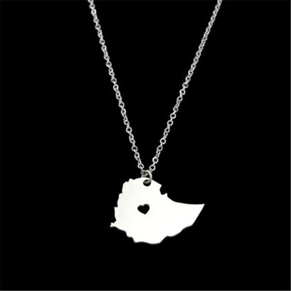 pendant necklaces arrival sell ethiopia map necklace stainless steel long chain statement charm patriotic gift jewelry, Silver 
pendant necklaces arrival sell ethiopia map necklace stainless steel long chain statement charm patriotic gift jewelry, Silver