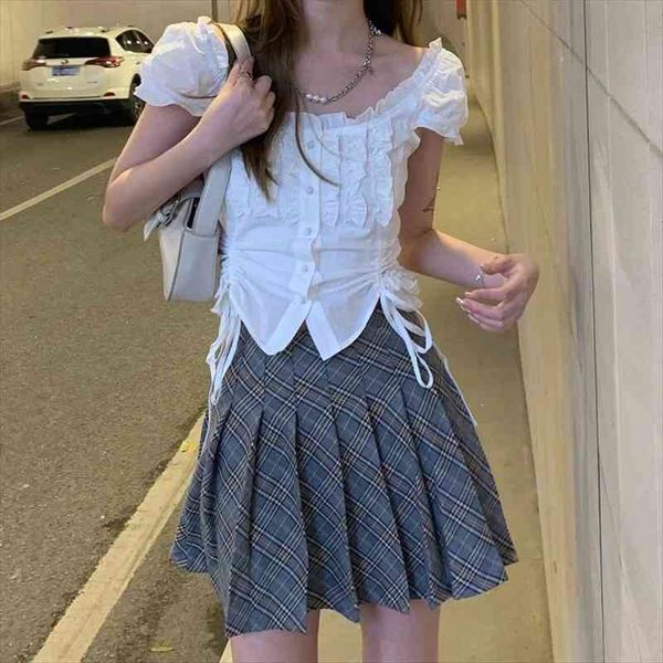 vintage kawaii pleated mini cute women skirt high waisted a-line plaid korean fashion school girl summer harajuku, Black
vintage kawaii pleated mini cute women skirt high waisted a-line plaid korean fashion school girl summer harajuku, Black