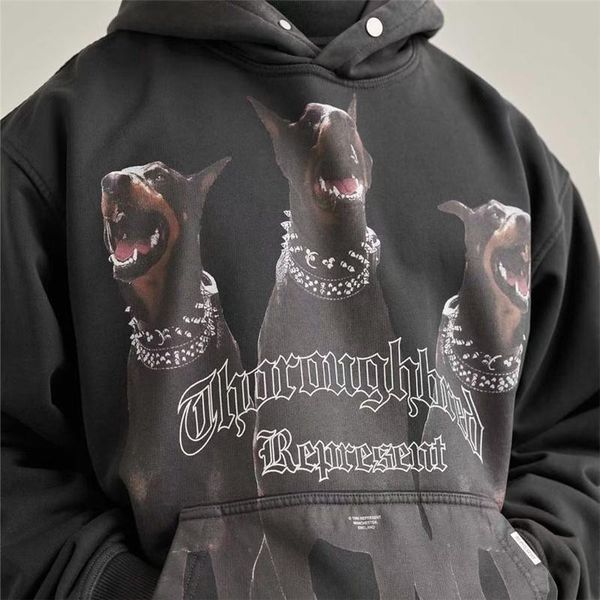 men's hoodies & sweatshirts men women 1:1 three dogs pattern printing represent hooded oversize vintage hoodie, Black
men's hoodies & sweatshirts men women 1:1 three dogs pattern printing represent hooded oversize vintage hoodie, Black