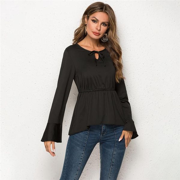 women's blouses & shirts women fashion trumpet sleeve lace v-neck shirt summer lomg tight femme robe, White
women's blouses & shirts women fashion trumpet sleeve lace v-neck shirt summer lomg tight femme robe, White