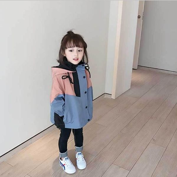 color patchwork girls hooded jacket autumn spring children's clothing short windbreaker kids pullovers sweaters for 2-10y jackets, Blue;gray
color patchwork girls hooded jacket autumn spring children's clothing short windbreaker kids pullovers sweaters for 2-10y jackets, Blue;gray