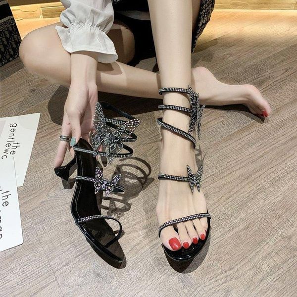 snake like winding style women sandals summer hoof heels rome strappy crystal, Black
snake like winding style women sandals summer hoof heels rome strappy crystal, Black