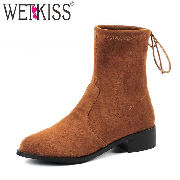 wetkiss thick heels women boots round toe flock cross tied footwear stretch casual female boot fashion shoes woman winter 210630, Black
wetkiss thick heels women boots round toe flock cross tied footwear stretch casual female boot fashion shoes woman winter 210630, Black