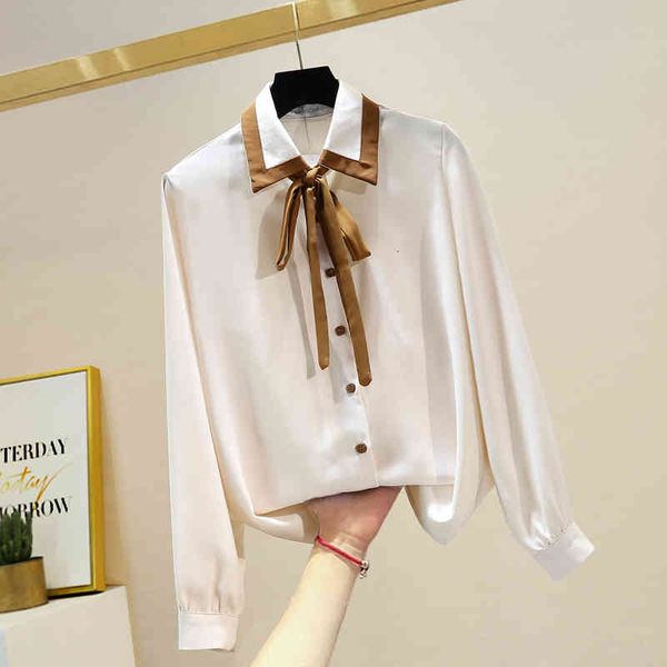 shirt spring women camisa mujer fashion ladies turn-down collar sash bow up drop, White
shirt spring women camisa mujer fashion ladies turn-down collar sash bow up drop, White