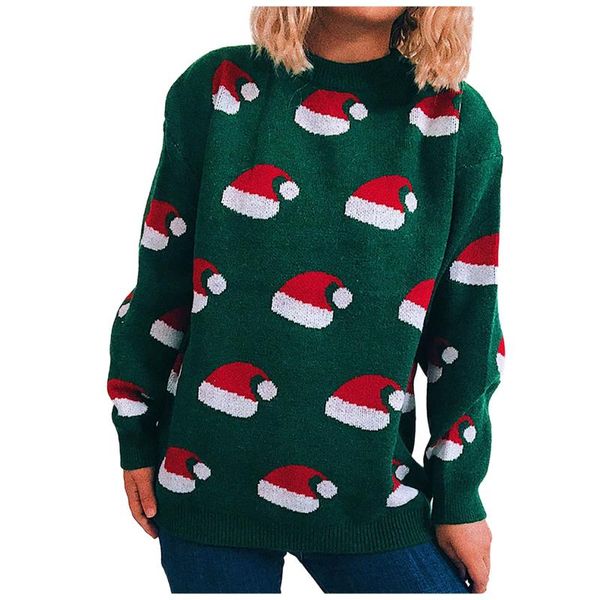 women's sweaters winter fashion ladies o-neck christmas wool knit hat print long-sleeved sweater women party daily loose pullovers, White;black
women's sweaters winter fashion ladies o-neck christmas wool knit hat print long-sleeved sweater women party daily loose pullovers, White;black