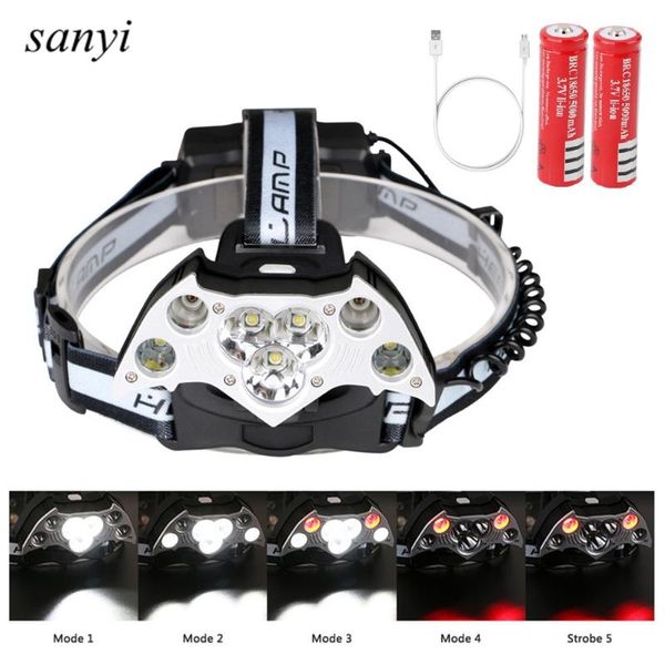 est powerful headlamps 5*cree xml-t6+2*xpe led headlights 15000 lumens white/red light head lantern
est powerful headlamps 5*cree xml-t6+2*xpe led headlights 15000 lumens white/red light head lantern