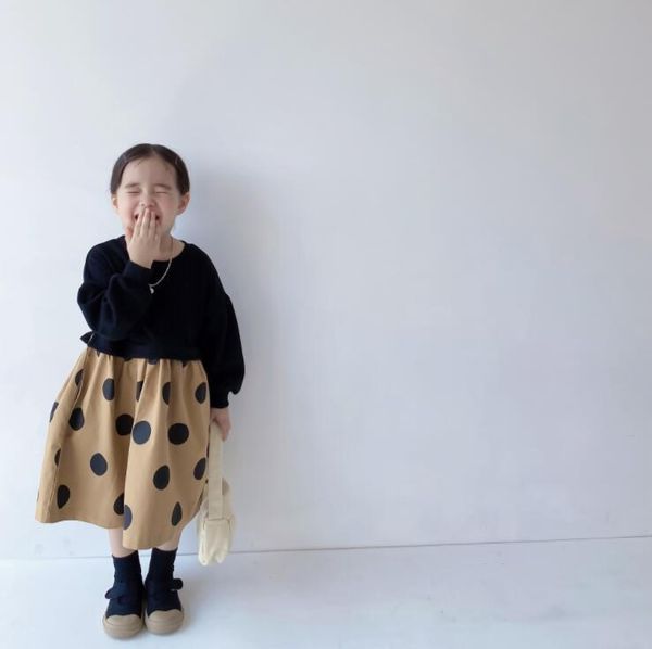 girl's dresses 2021 style girls dots patchwork dress fashion autumn winter full sleeve cotton 2-8 years qa375, Red;yellow
girl's dresses 2021 style girls dots patchwork dress fashion autumn winter full sleeve cotton 2-8 years qa375, Red;yellow
