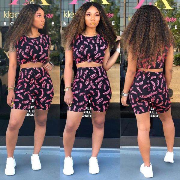black tracksuits letter print women summer short sleeve crop and skinny shorts casual outfit mos-m921 women's sets, Gray
black tracksuits letter print women summer short sleeve crop and skinny shorts casual outfit mos-m921 women's sets, Gray