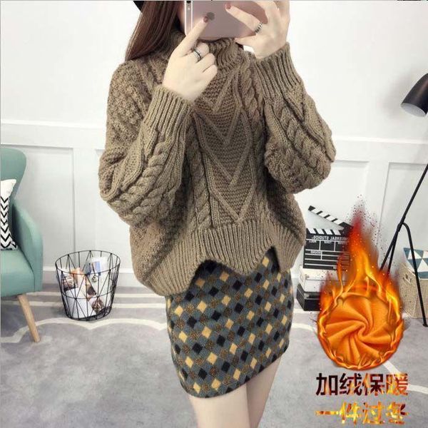 women's sweaters plus velvet / no short high-neck sweater head thick loose autumn and winter flower bottom knit, White;black
women's sweaters plus velvet / no short high-neck sweater head thick loose autumn and winter flower bottom knit, White;black